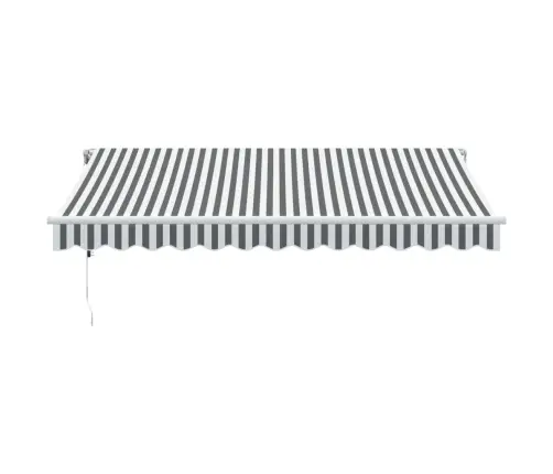 Automātiski Izvelkama Markīze, Led, Pelēka Un Balta, 350X250 Cm Vidaxl