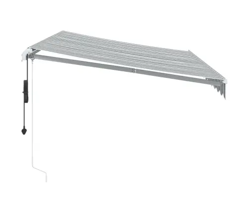 Automātiski Izvelkama Markīze, Led, Pelēka Un Balta, 350X250 Cm Vidaxl