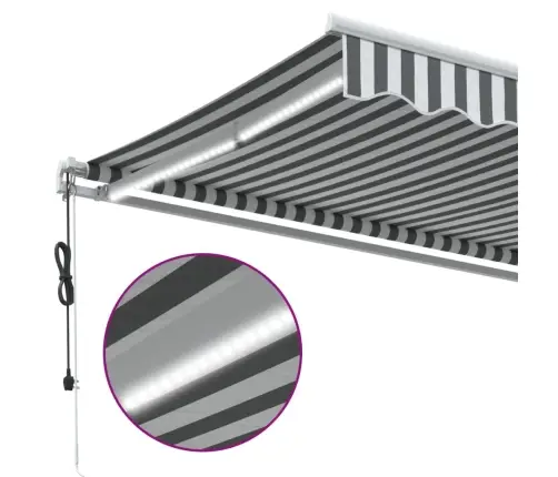 Automātiski Izvelkama Markīze, Led, Pelēka Un Balta, 350X250 Cm Vidaxl