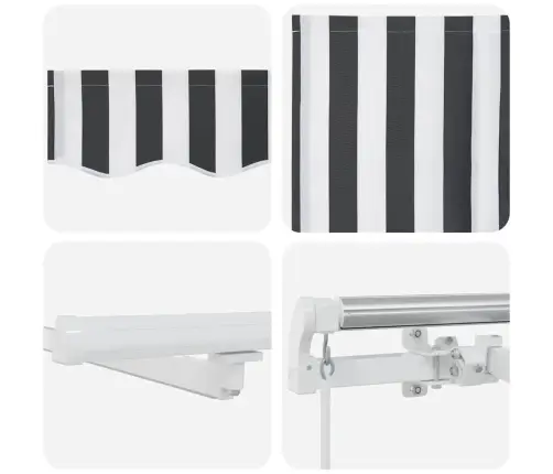 Rankiniu Būdu Ištraukiama Markizė, Antracito/Balta, 400X300Cm