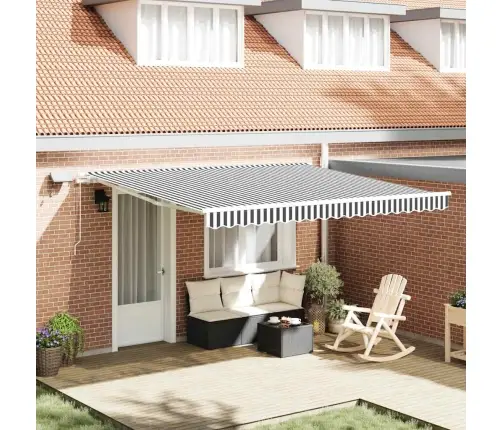 Rankiniu Būdu Ištraukiama Markizė, Antracito/Balta, 400X300Cm