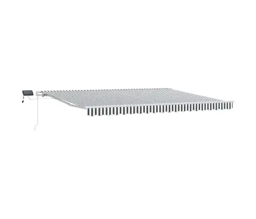 Manuāli Izvelkama Nojume Ar Led, Pelēka Un Balta, 450X300 Cm Vidaxl