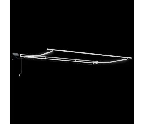 Manuāli Izvelkama Nojume Ar Led, Pelēka Un Balta, 450X300 Cm Vidaxl