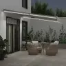 Manuāli Izvelkama Nojume Ar Led, Pelēka Un Balta, 450X350 Cm Vidaxl