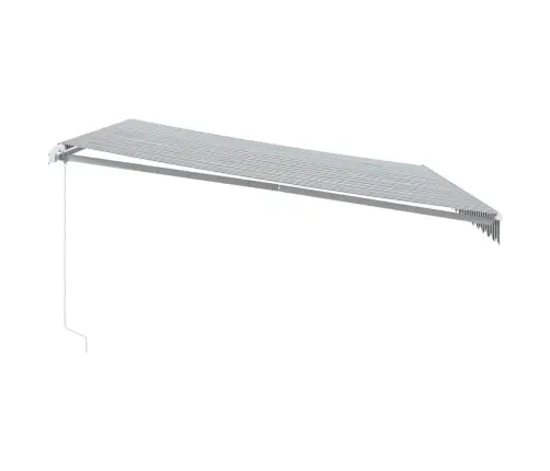Manuāli Izvelkama Nojume Ar Led, Pelēka Un Balta, 450X350 Cm Vidaxl