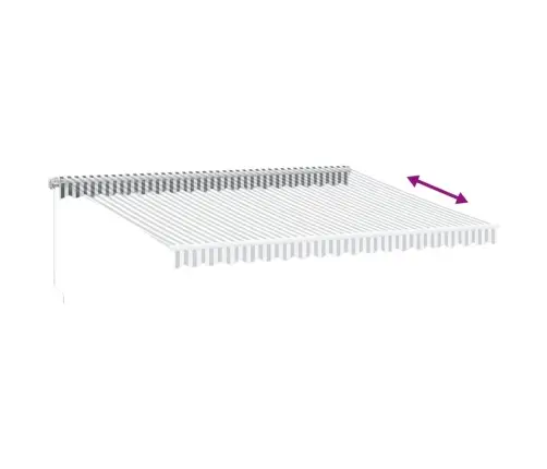 Manuāli Izvelkama Nojume Ar Led, Pelēka Un Balta, 450X350 Cm Vidaxl
