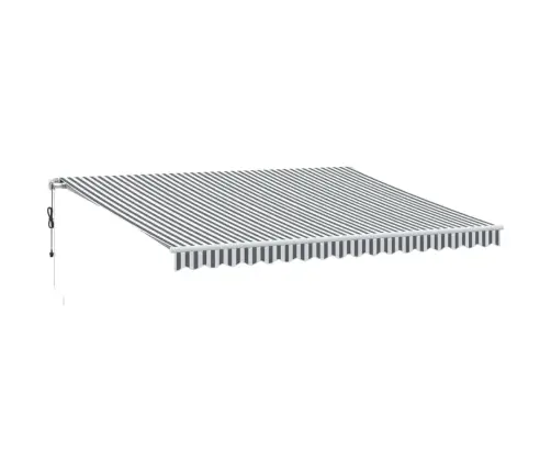 Automātiski Izvelkama Markīze, Pelēka Un Balta, 450X350 Cm Vidaxl