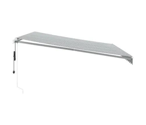 Automātiski Izvelkama Markīze, Pelēka Un Balta, 450X350 Cm Vidaxl