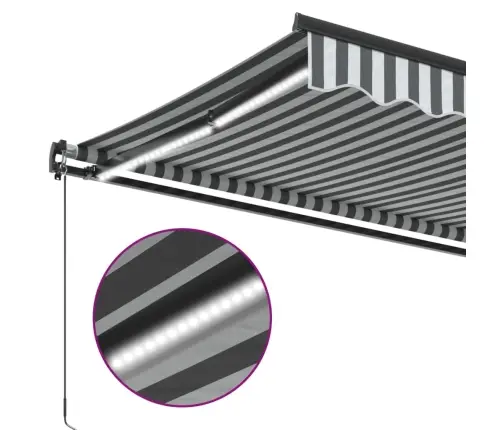 Manuāli Izvelkama Nojume, Led, Pelēka Un Balta, 400X350 Cm Vidaxl