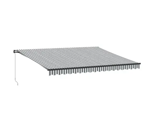 Manuāli Izvelkama Nojume, Led, Pelēka Un Balta, 450X350 Cm Vidaxl