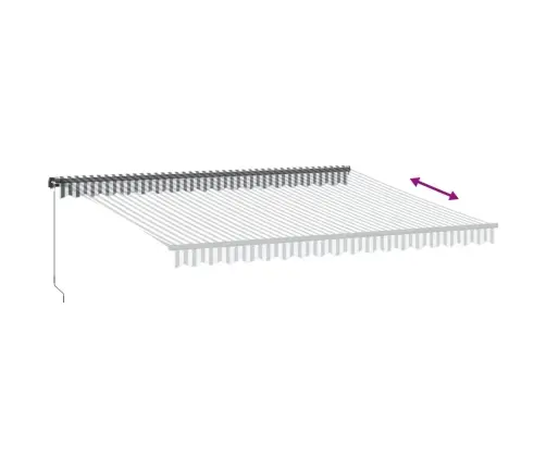 Manuāli Izvelkama Nojume, Led, Pelēka Un Balta, 450X350 Cm Vidaxl