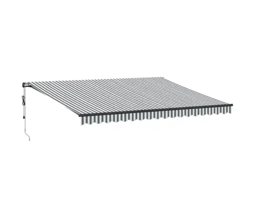 Automātiski Izvelkama Markīze, Pelēka Un Balta, 450X350 Cm Vidaxl