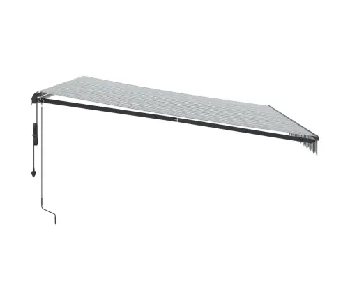Automātiski Izvelkama Markīze, Pelēka Un Balta, 450X350 Cm Vidaxl