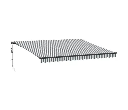 Automātiski Izvelkama Markīze, Led, Pelēka Un Balta, 450X350 Cm Vidaxl