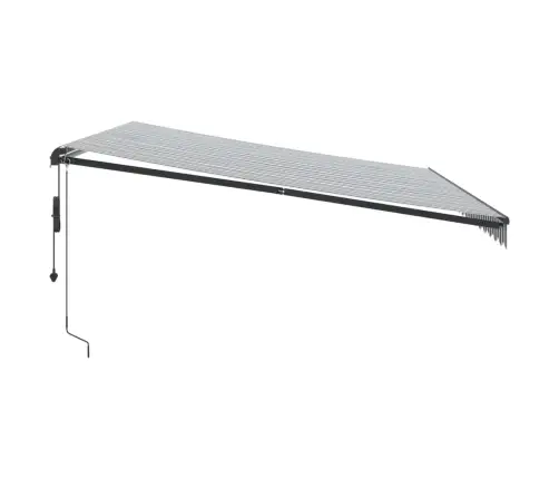 Automātiski Izvelkama Markīze, Led, Pelēka Un Balta, 450X350 Cm Vidaxl