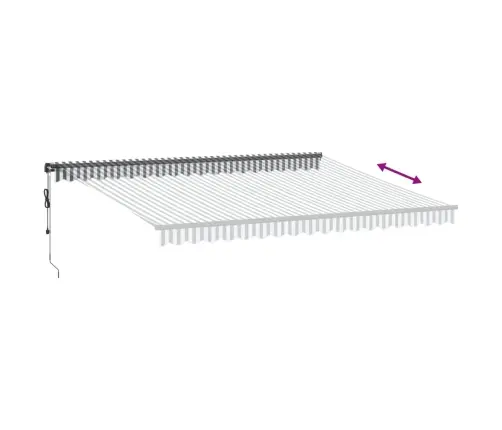 Automātiski Izvelkama Markīze, Led, Pelēka Un Balta, 450X350 Cm Vidaxl
