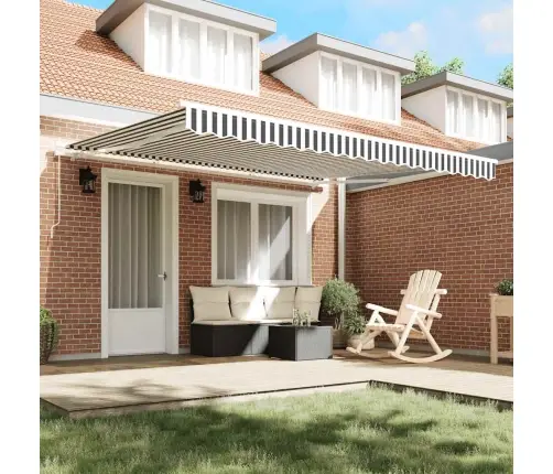 Rankiniu Būdu Ištraukiama Markizė, Antracito/Balta, 400X300Cm