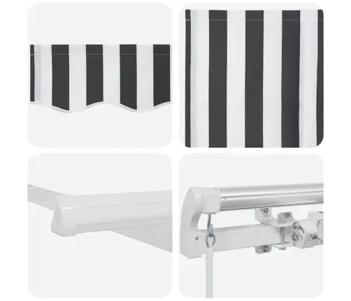 Rankiniu Būdu Ištraukiama Markizė, Antracito/Balta, 400X300Cm