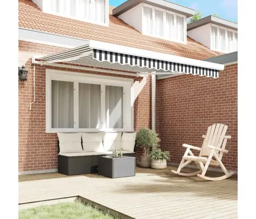 Ištraukiama Markizė, Antracito/Balta, 3X2,5M, Audinys/Aliuminis