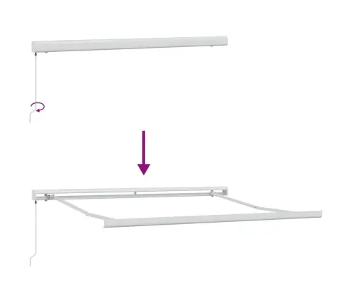 Ištraukiama Markizė, Antracito/Balta, 3X2,5M, Audinys/Aliuminis