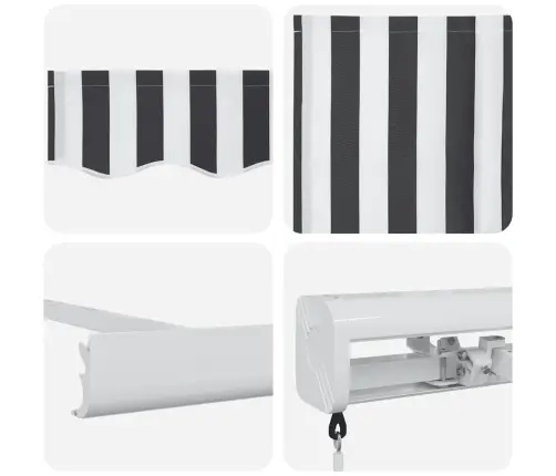 Ištraukiama Markizė, Antracito/Balta, 3X2,5M, Audinys/Aliuminis