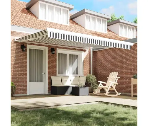 Ištraukiama Markizė, Antracito/Balta, 4X3M, Audinys/Aliuminis