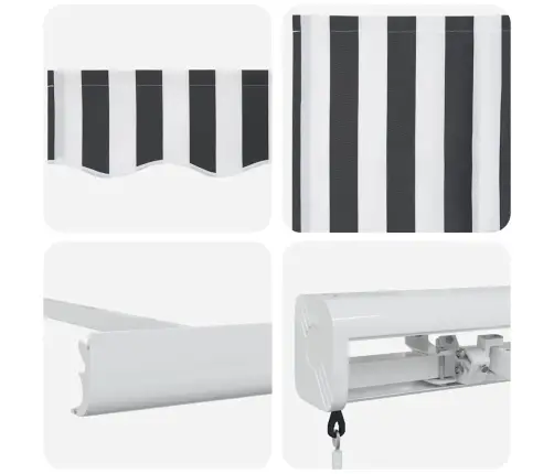 Ištraukiama Markizė, Antracito/Balta, 4X3M, Audinys/Aliuminis