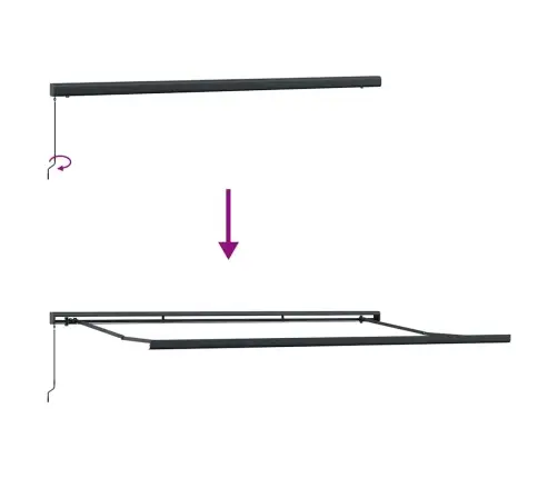 Ištraukiama Markizė, Antracito/Balta, 4X3M, Audinys/Aliuminis