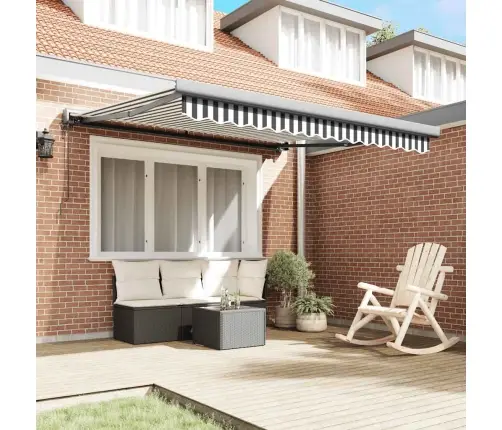 Ištraukiama Markizė, Antracito/Balta, 3X2,5M, Audinys/Aliuminis