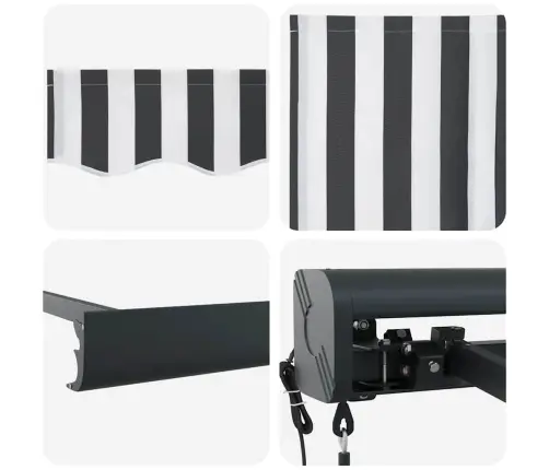 Ištraukiama Markizė, Antracito/Balta, 3X2,5M, Audinys/Aliuminis