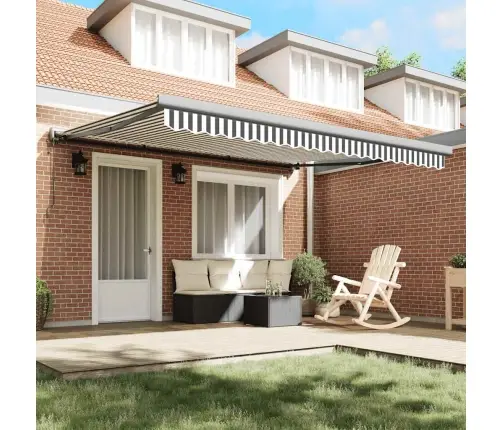 Sissetõmmatav Varikatus Antratsiit-Valge 4X3M Kangas/Alumiinium