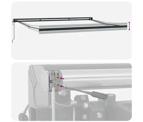 Sissetõmmatav Varikatus Antratsiit-Valge 4X3M Kangas/Alumiinium
