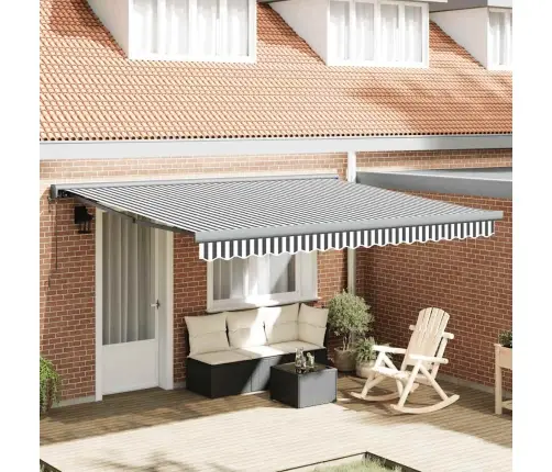 Sissetõmmatav Varikatus Antratsiit-Valge 4X3M Kangas/Alumiinium