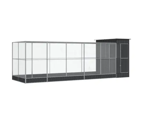 Linnumaja Koos Laiendusega, Hõbedane, 623X203X216 cm Teras