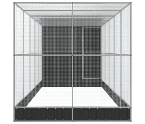 Linnumaja Koos Laiendusega, Hõbedane, 623X203X216 cm Teras