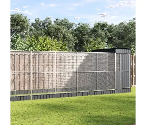 Linnumaja Koos Laiendusega, Hõbedane, 623X203X216 cm Teras