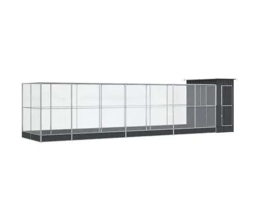 Putnu Māja, Sudraba Krāsa, 830X203X216 Cm, Tērauds Vidaxl