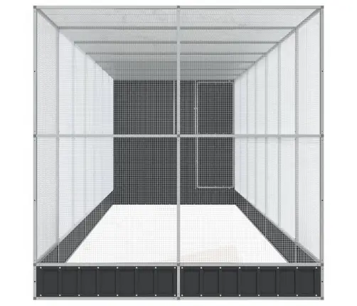 Putnu Māja, Sudraba Krāsa, 830X203X216 Cm, Tērauds Vidaxl