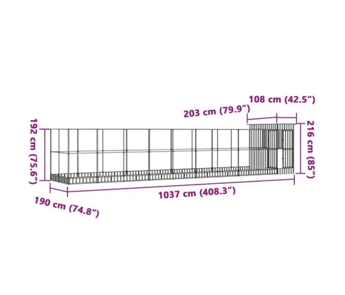 Paukštidė Su Prailginimu, Sidabrinė, 1037X203X216cm Plienas