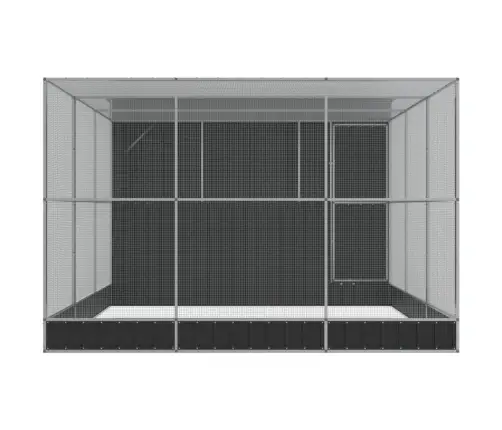 Linnumaja Koos Laiendusega, Hõbedane, 497X303X216 cm Teras