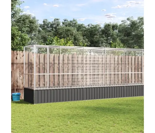 Putnu Māja, Sudraba Krāsa, 834,5X107X212 Cm, Tērauds Vidaxl