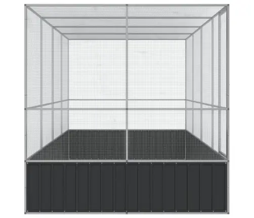 Putnu Būris Ar Pagarinājumu, Sudraba Krāsā, 418X207X212 Cm, Tērauds Vidaxl