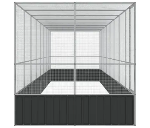 Putnu Māja, Sudraba Krāsa, 832X207X212 Cm, Tērauds Vidaxl