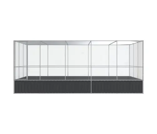 Linnumaja Koos Laiendusega, Hõbedane, 518X307X212 cm Teras