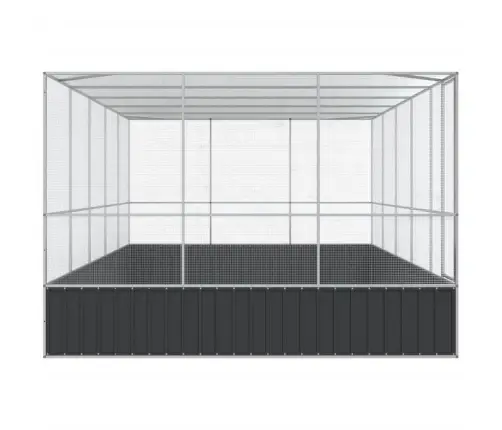 Linnumaja Koos Laiendusega, Hõbedane, 518X307X212 cm Teras