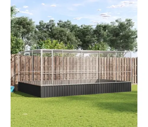 Linnumaja Koos Laiendusega, Hõbedane, 518X307X212 cm Teras