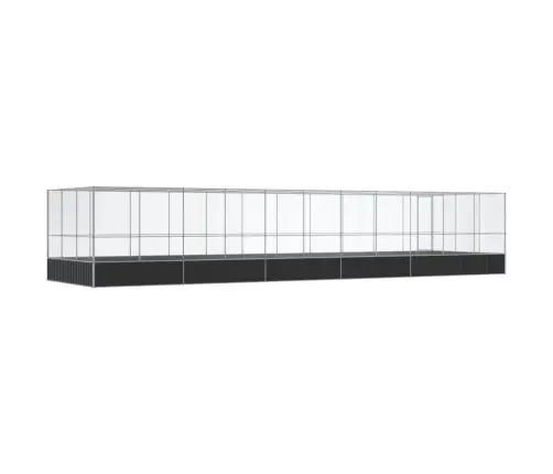 Putnu Māja, Sudraba Krāsa, 1139X307X212 Cm, Tērauds Vidaxl