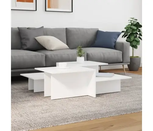 Kafijas Galdiņi, 2 Gab., Balti, Inženierijas Koks Vidaxl