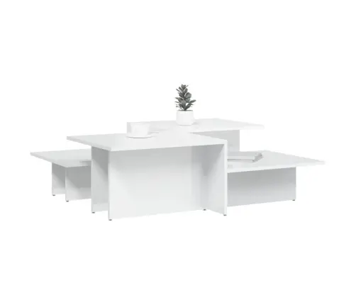 Kafijas Galdiņi, 2 Gab., Spīdīgi Balti, Inženierijas Koks Vidaxl