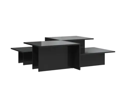 Kafijas Galdiņi, 2 Gab., Spīdīgi Melns, Inženierijas Koks Vidaxl